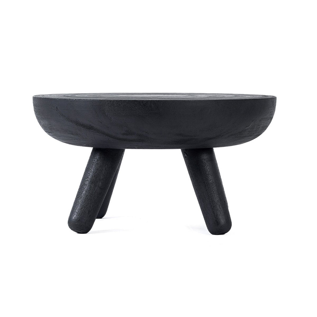 Sort træ sofabord 75×75 cm - solidt med 45 kg