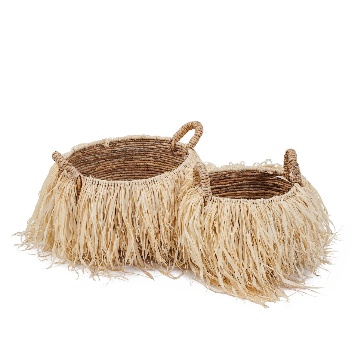 Raffiakorb mit Bananenblatt – Mittel, 33 cm