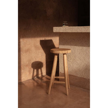 Teak-Barhocker mit Vierfußgestell – 75 cm