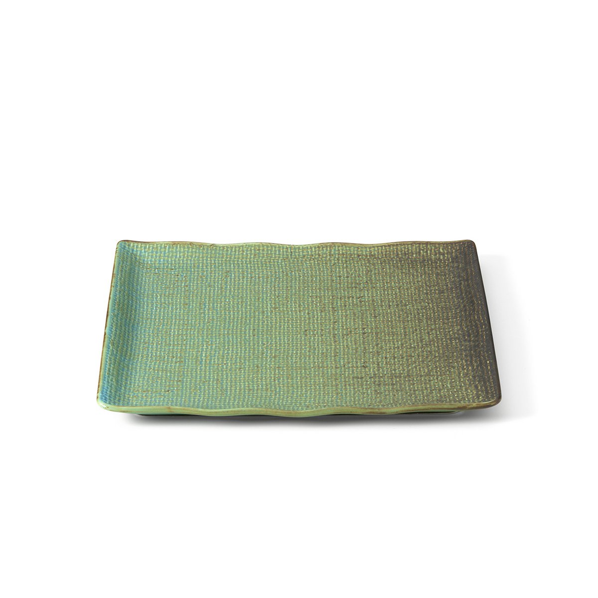 Firkantet middagstallerken i keramik, 25 cm - lagoon