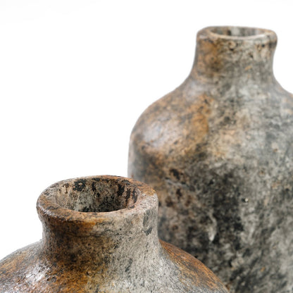 Terrakotta Zylindervase, groß - Antikgrau