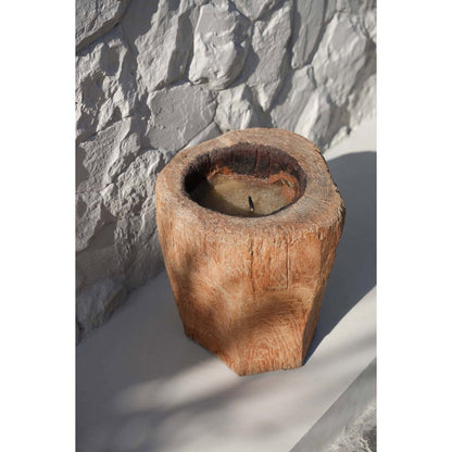 Kerzenstamm aus Holz, handgefertigt - Natur