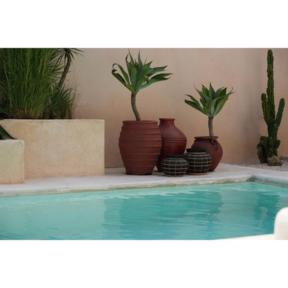Terrakotta mavevase sort natur 33 × 27 cm – stor, Indonesien