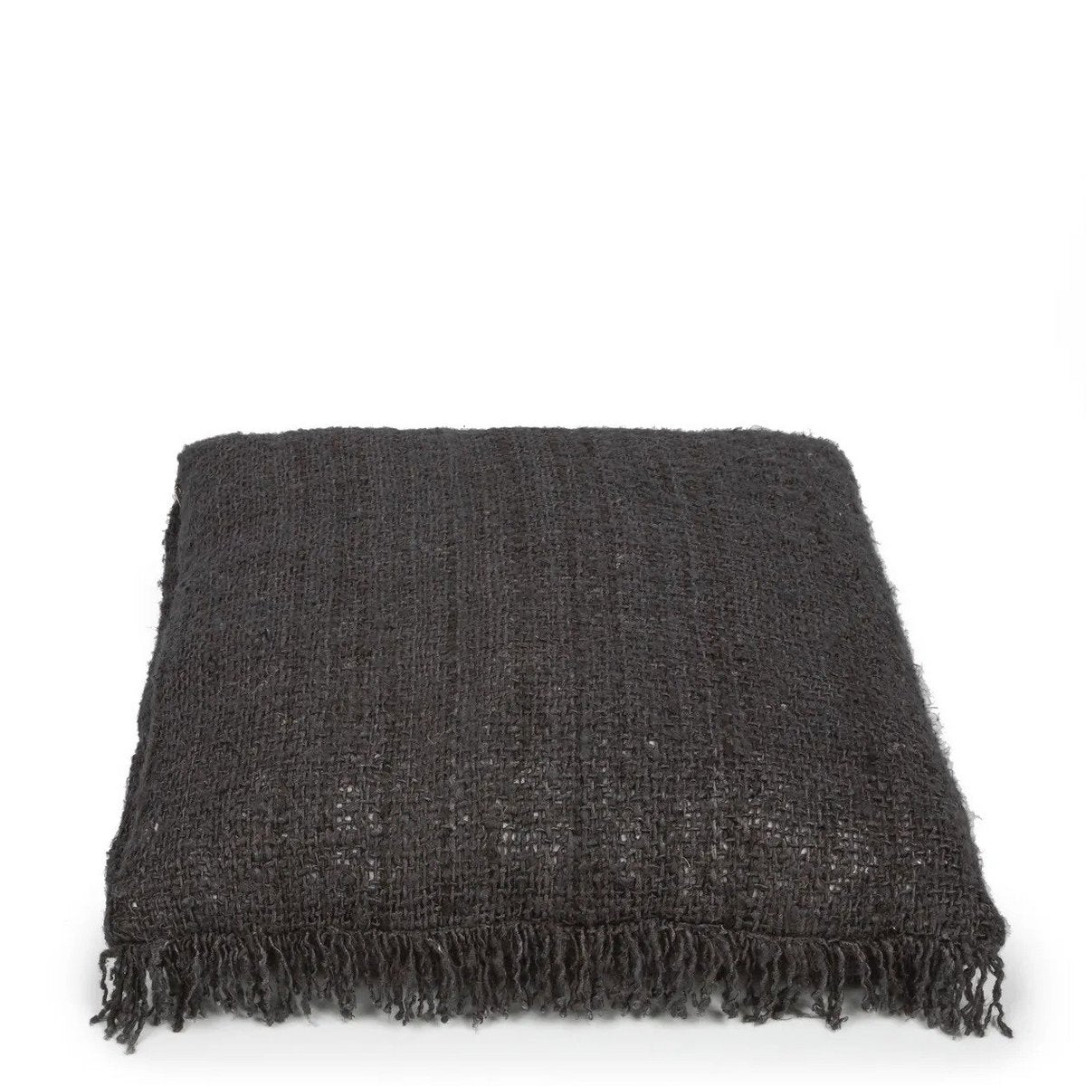 Handgefärbter Baumwollkissenbezug, schwarz - 60×60cm