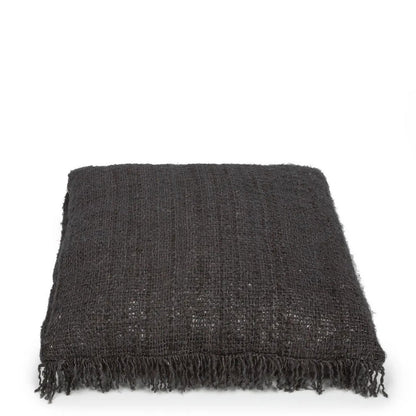 Handgefärbter Baumwollkissenbezug, schwarz - 60×60cm