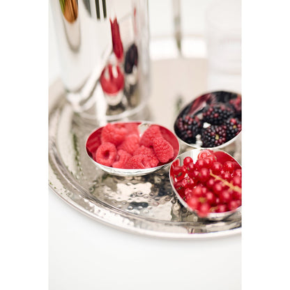 Stainless steel serving tray, hammered 34 cm