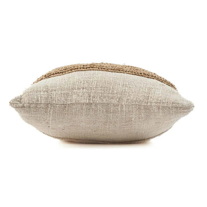 Raffia and cotton cushion cover – 50×50 cm