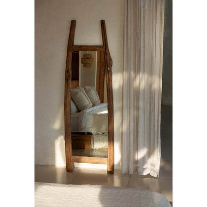 Stående træspejl 55×170 cm - rektangulært, natur, Indonesien
