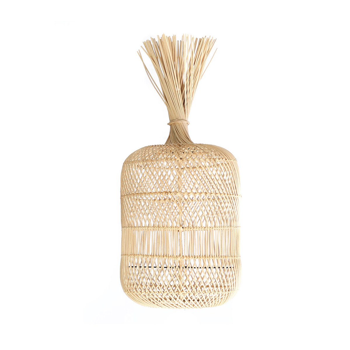 Rattan-Lampenschirm 65 cm – geschwungenes offenes Geflecht, natur