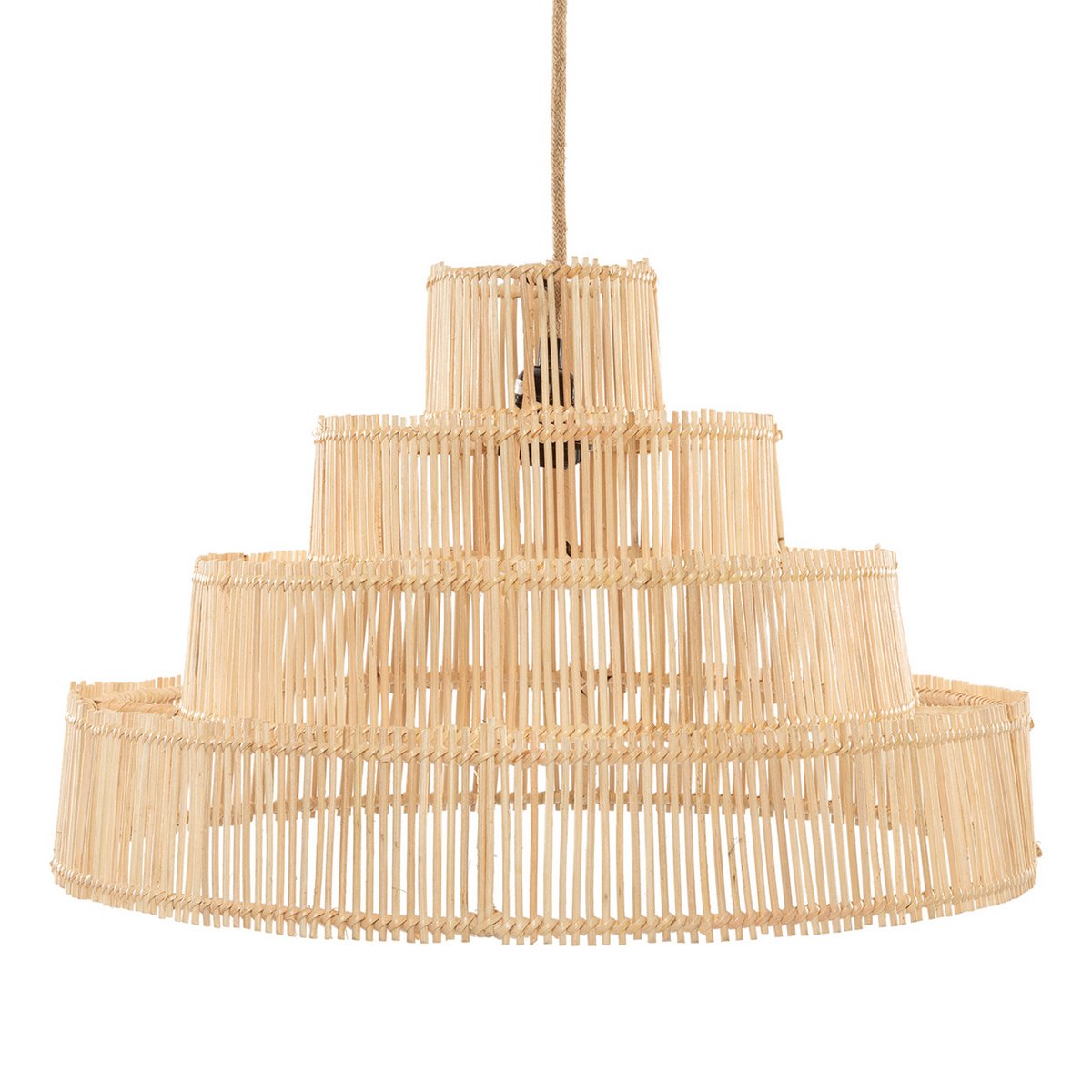 Rattan-Hängeleuchte 51 cm – gestufte Naturfaser