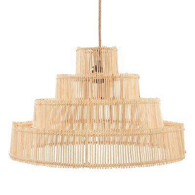 Rattan-Hängeleuchte 51 cm – gestufte Naturfaser