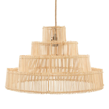 Rattan-Hängeleuchte 51 cm – gestufte Naturfaser
