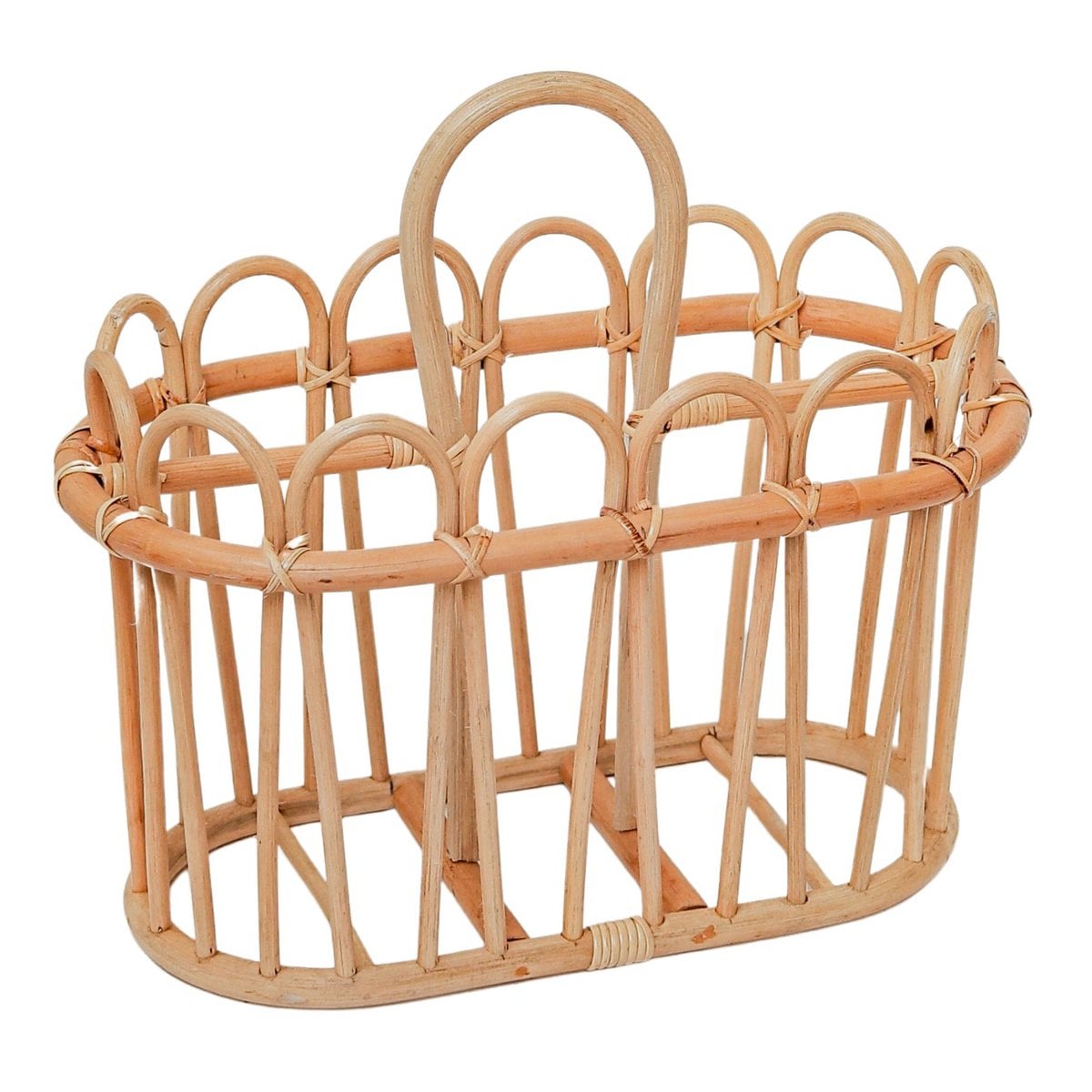 Aviskurv i rattan KUNO - naturlig beige