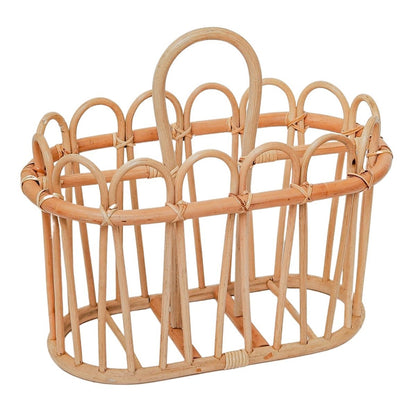 Aviskurv i rattan KUNO - naturlig beige