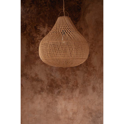 Rattan-Pendelleuchte – Beige – M