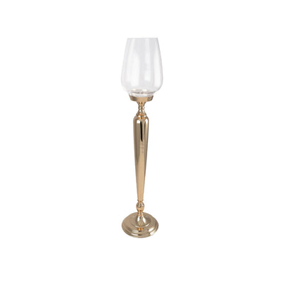 Høj metal lysestage, guld - 79 cm
