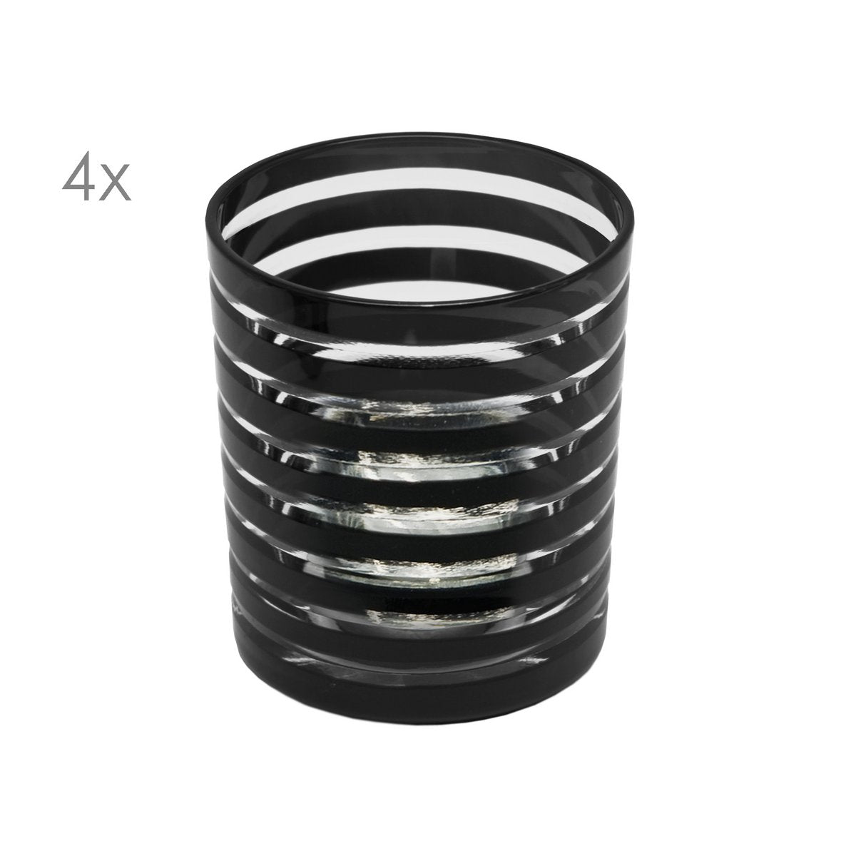 Nelson crystal glasses set of 4, hand-cut black