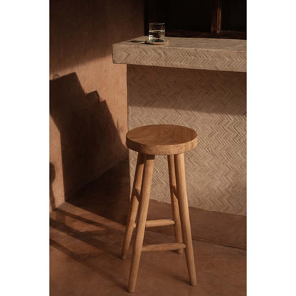 Teak-Barhocker mit Vierfußgestell – 75 cm
