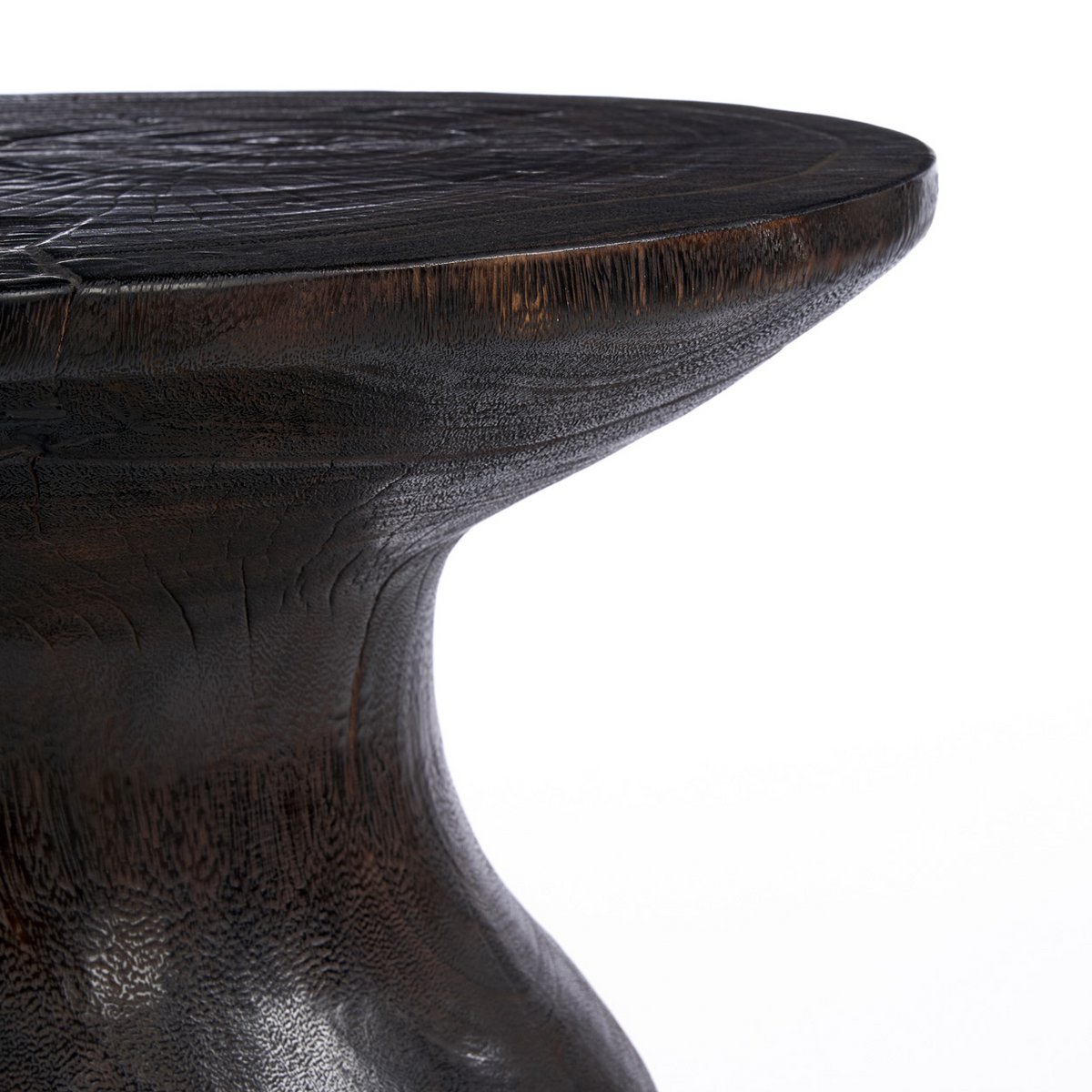 Hourglass Side Table, 50 cm - Dark walnut