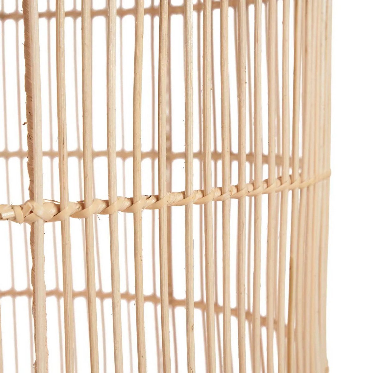 Rattan-Hängeleuchte Bozelo, beige – 50×60 cm