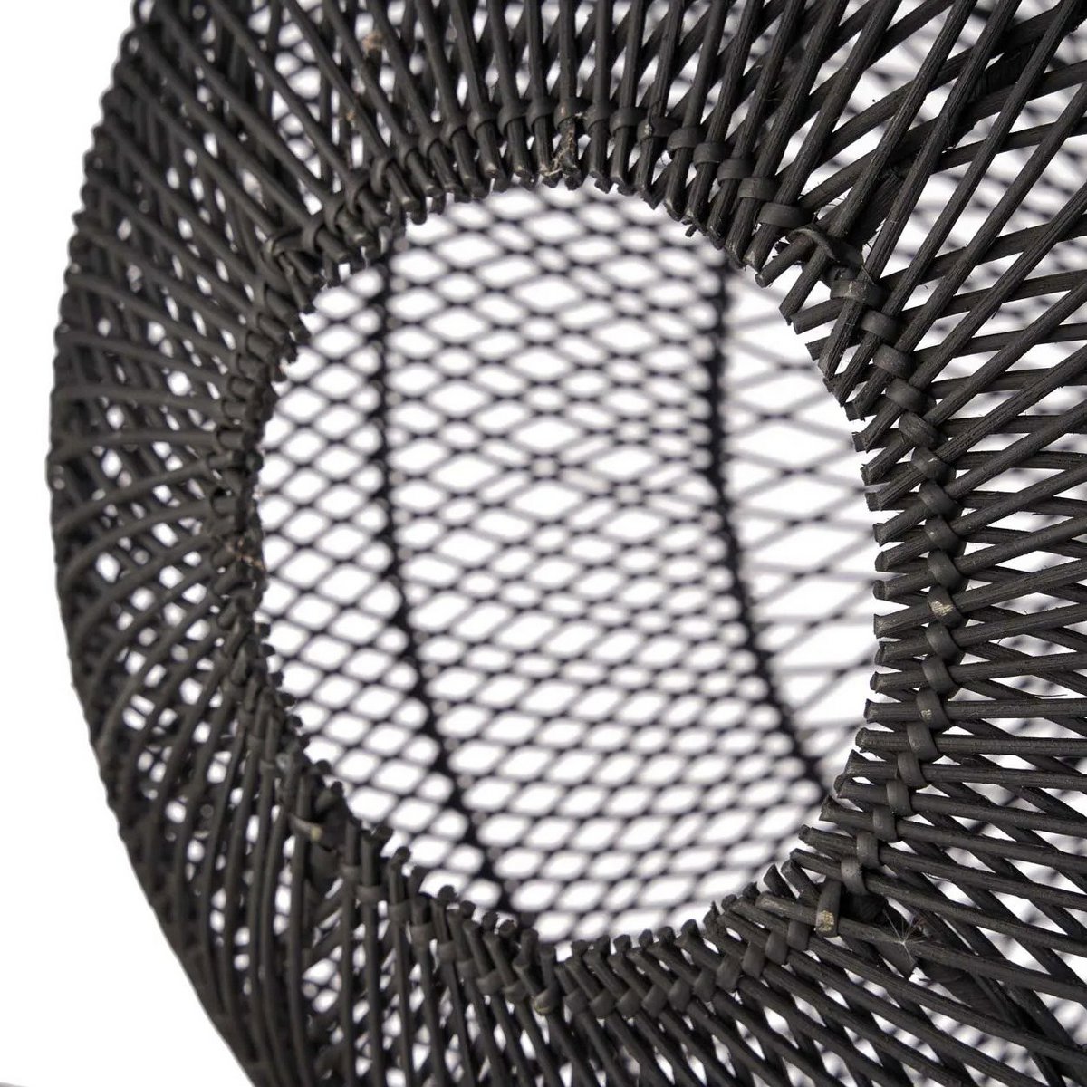 Handwoven rattan ball pendant shade 50 cm - black, medium