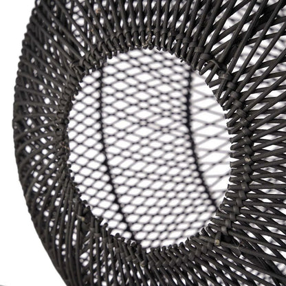 Handwoven rattan ball pendant shade 50 cm - black, medium