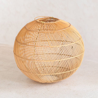 Runder Rattan-Lampenschirm KENCANA 40 cm – hergestellt in Indonesien