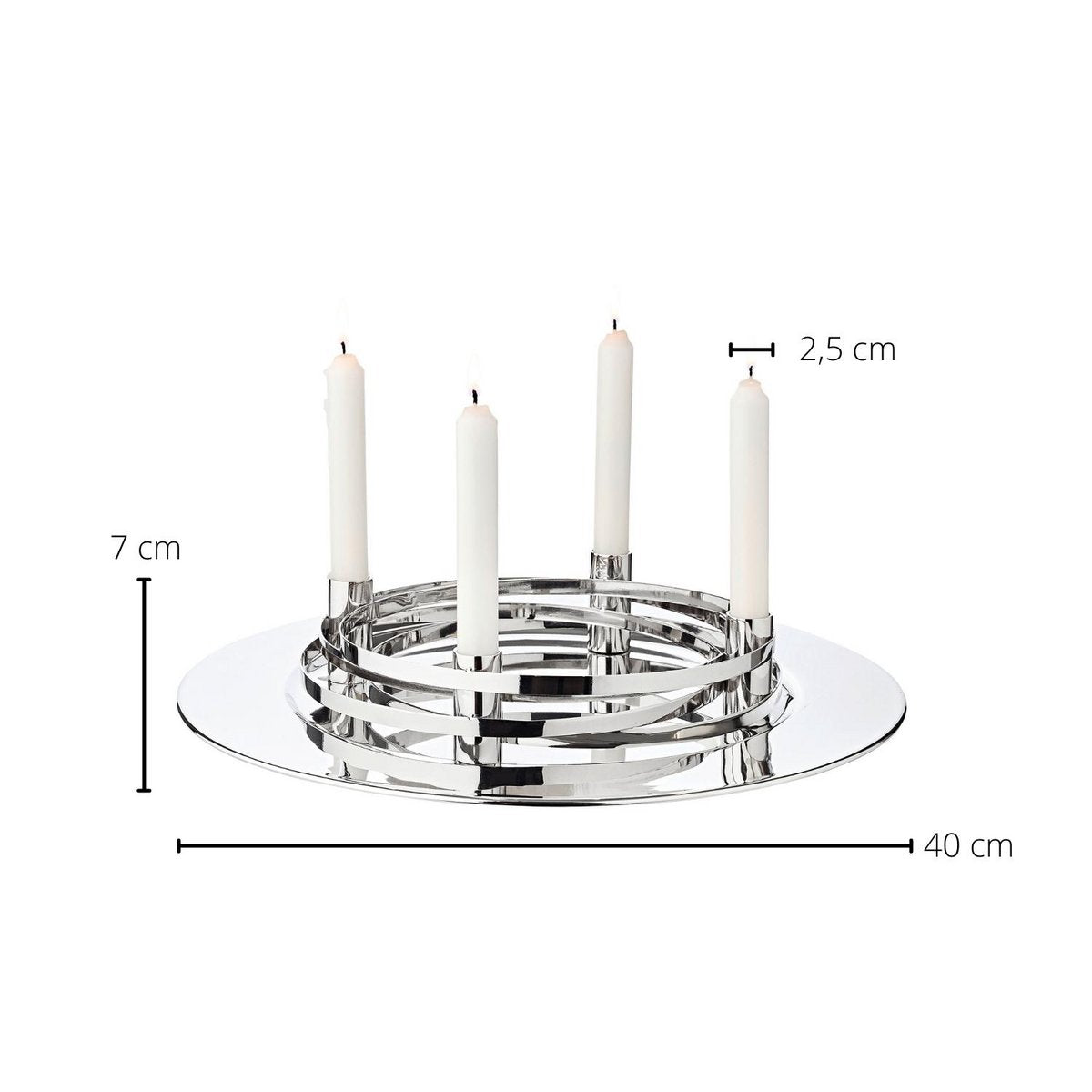 Adventskrans i rustfrit stål La Avia, 40 cm