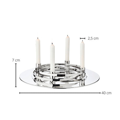 Adventskrans i rustfrit stål La Avia, 40 cm