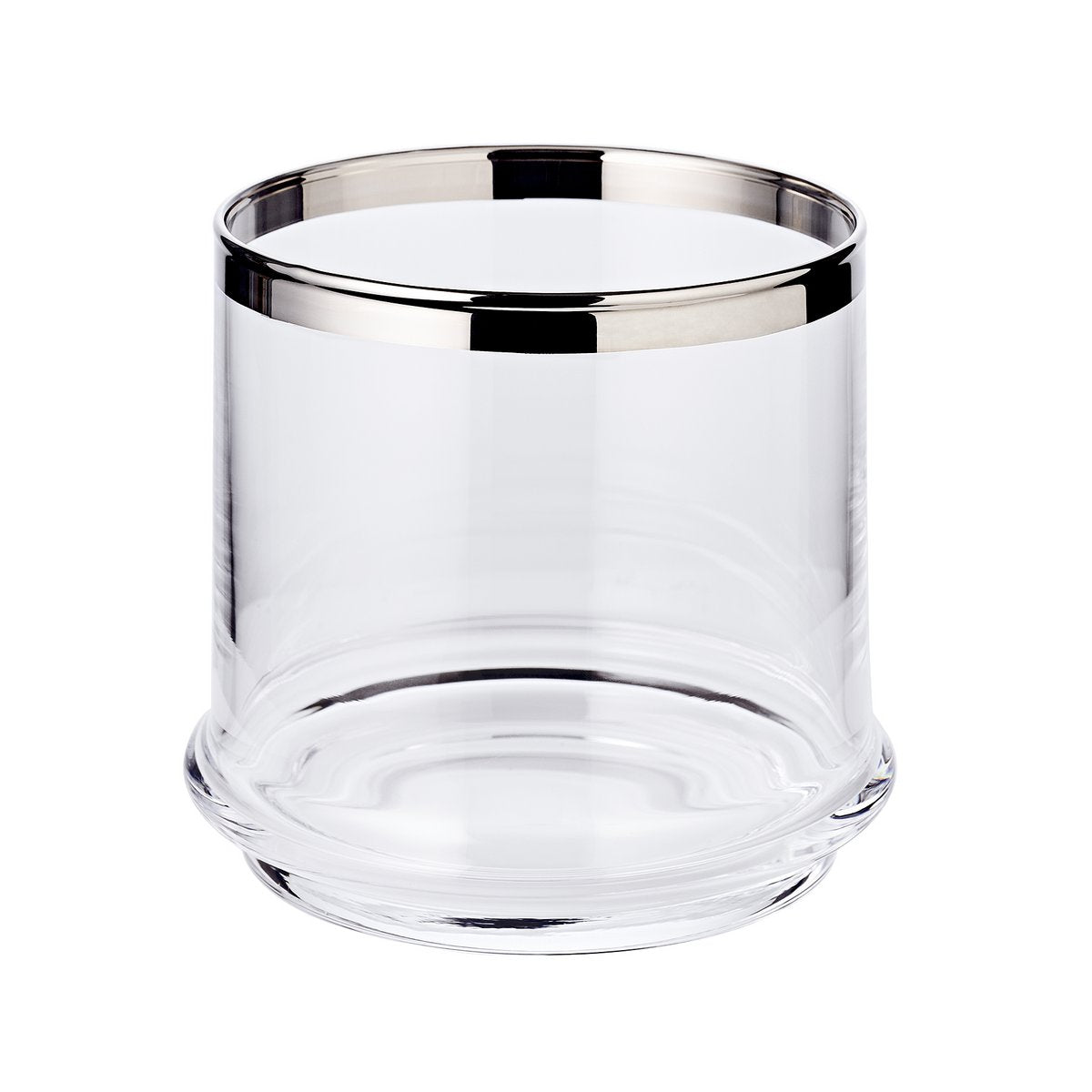 Handgeblasene Glasdose Lia, 29cm mit Deckel – Platinrand