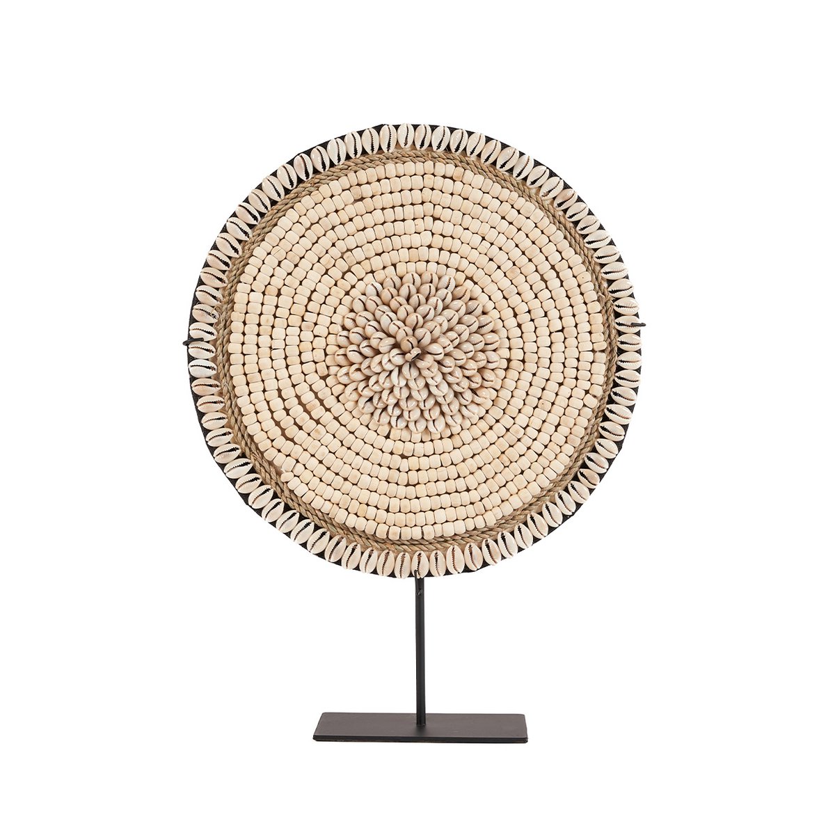 Shell standing decoration 30 × 40 cm – floral, beige & white