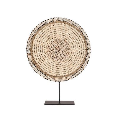 Shell standing decoration 30 × 40 cm – floral, beige & white