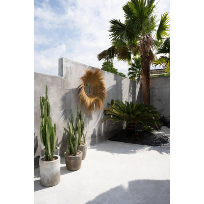 Glasspejl, græsramme, rundt, 90 cm - natur