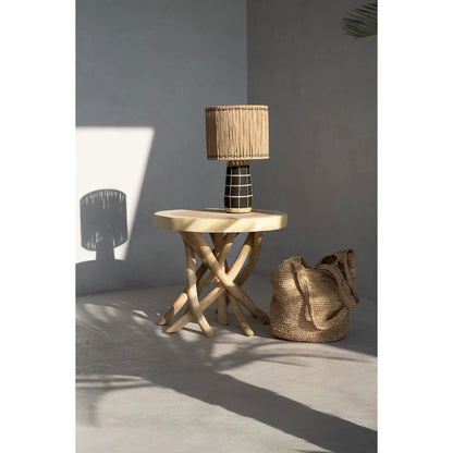 Teak side table, 60 cm - branch base