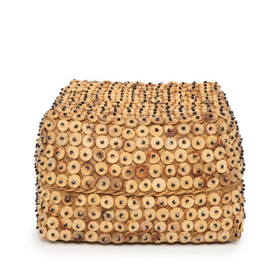 Firkantet bambuskurv 28 × 17 cm - natur, stor