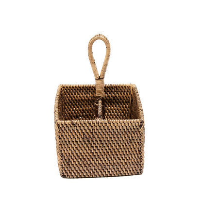 Rattan-Besteckkasten, zweiteilig – Natur Hellbraun
