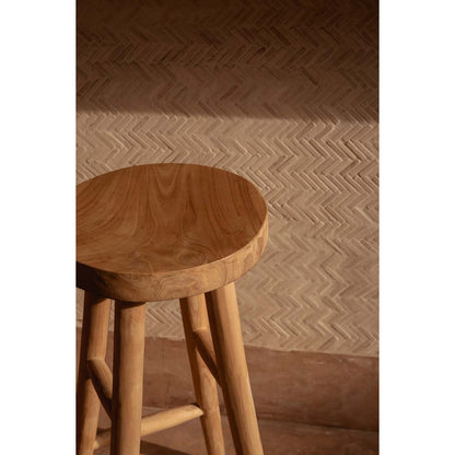 Teak-Barhocker mit Vierfußgestell – 75 cm