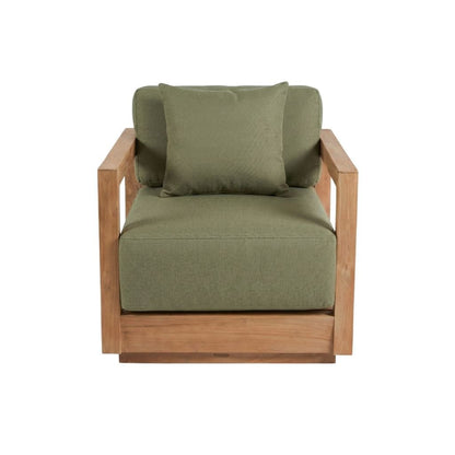 Gartensofa aus Holz 77×85 cm – Kissen algengrün, Indonesien