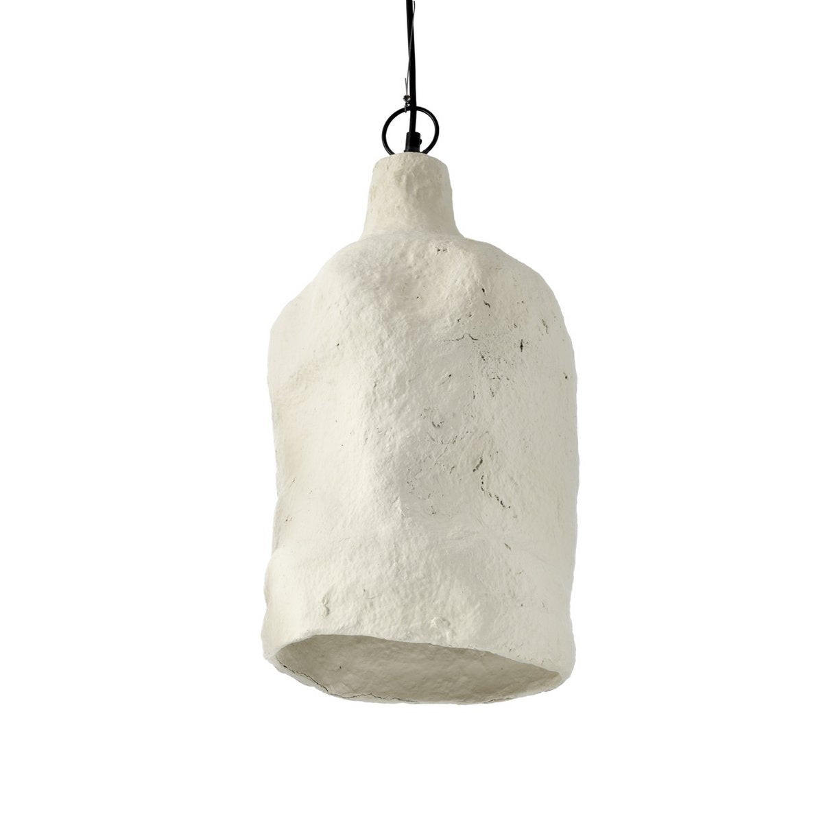 Papier-Pendelleuchte 28 × 46 cm – weiß, hergestellt in Indien