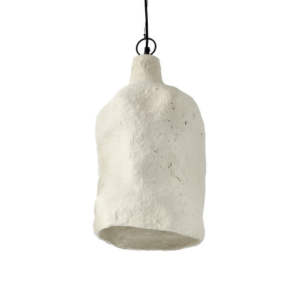Papier-Pendelleuchte 28 × 46 cm – weiß, hergestellt in Indien