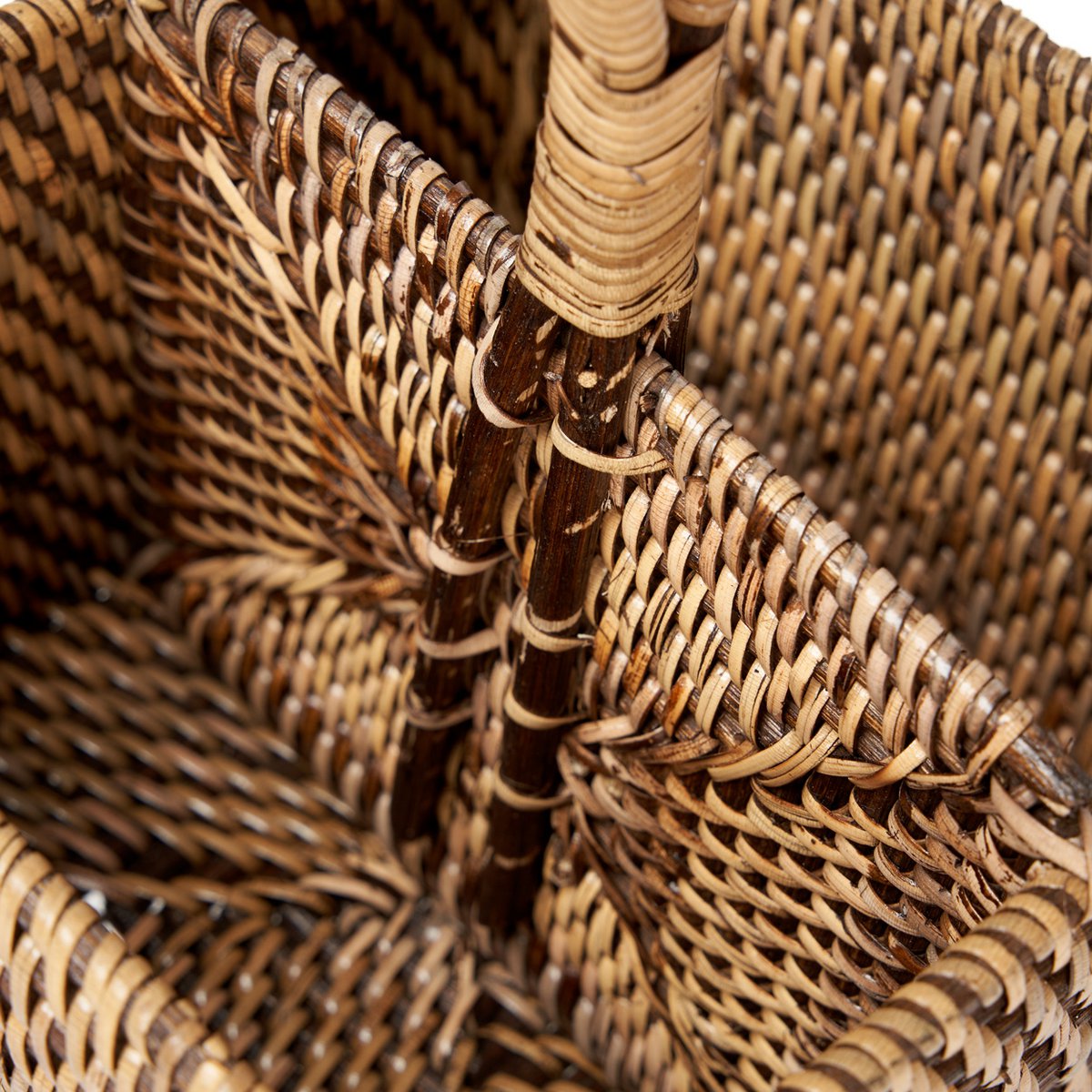 Rattan-Besteckkasten, zweiteilig – Natur Hellbraun