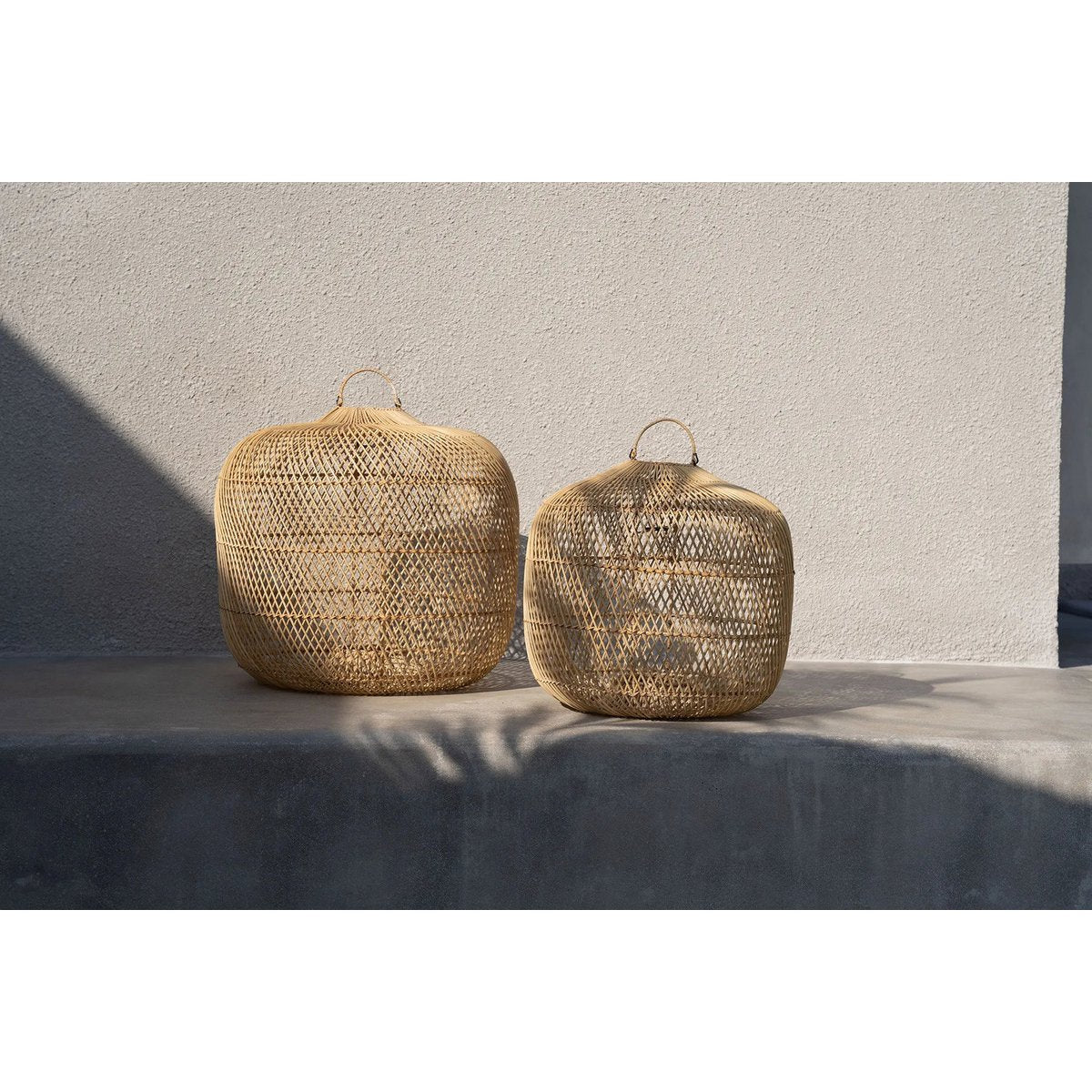 Rattan-Hängeleuchte 58 cm – natur, handgefertigt