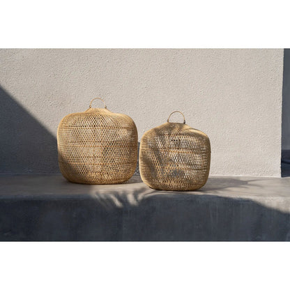 Rattan-Hängeleuchte 58 cm – natur, handgefertigt
