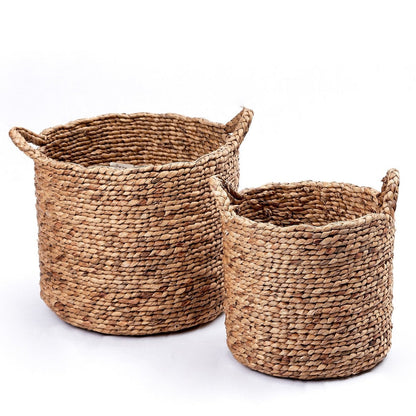 Water hyacinth basket Balai L – handwoven, 37 × 39 cm