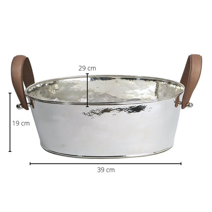 Champagnekøler i rustfrit stål, hamret, 39 cm, 1,4 kg