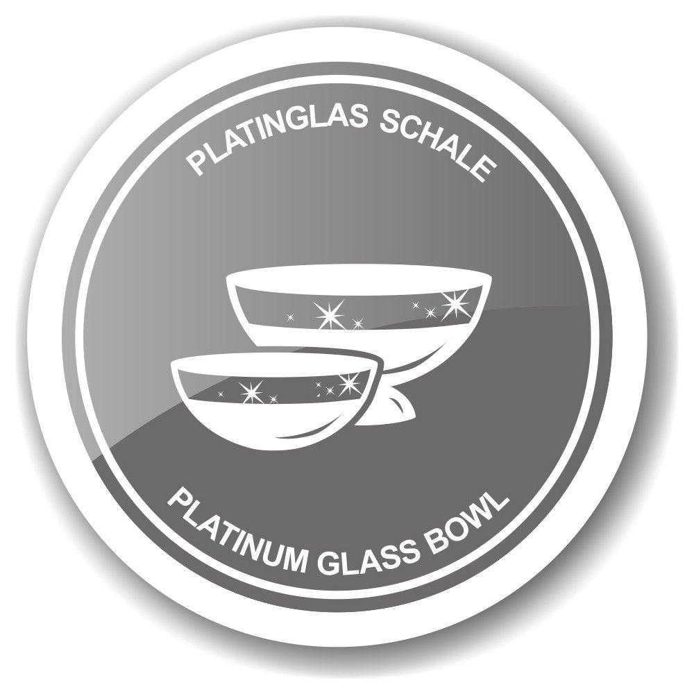 Handgeblasene Glasdose Lia, 29cm mit Deckel – Platinrand