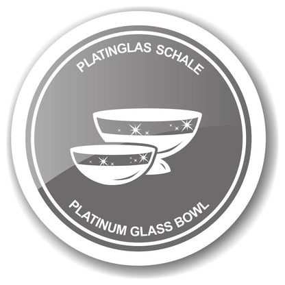 Handgeblasene Glasdose Lia, 29cm mit Deckel – Platinrand