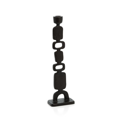 Totemo lysestage, 30,5 cm - mat sort messing