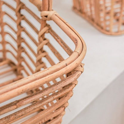 Rattan opbevaringskurv KUPANG S – 34 × 34 × 37 cm