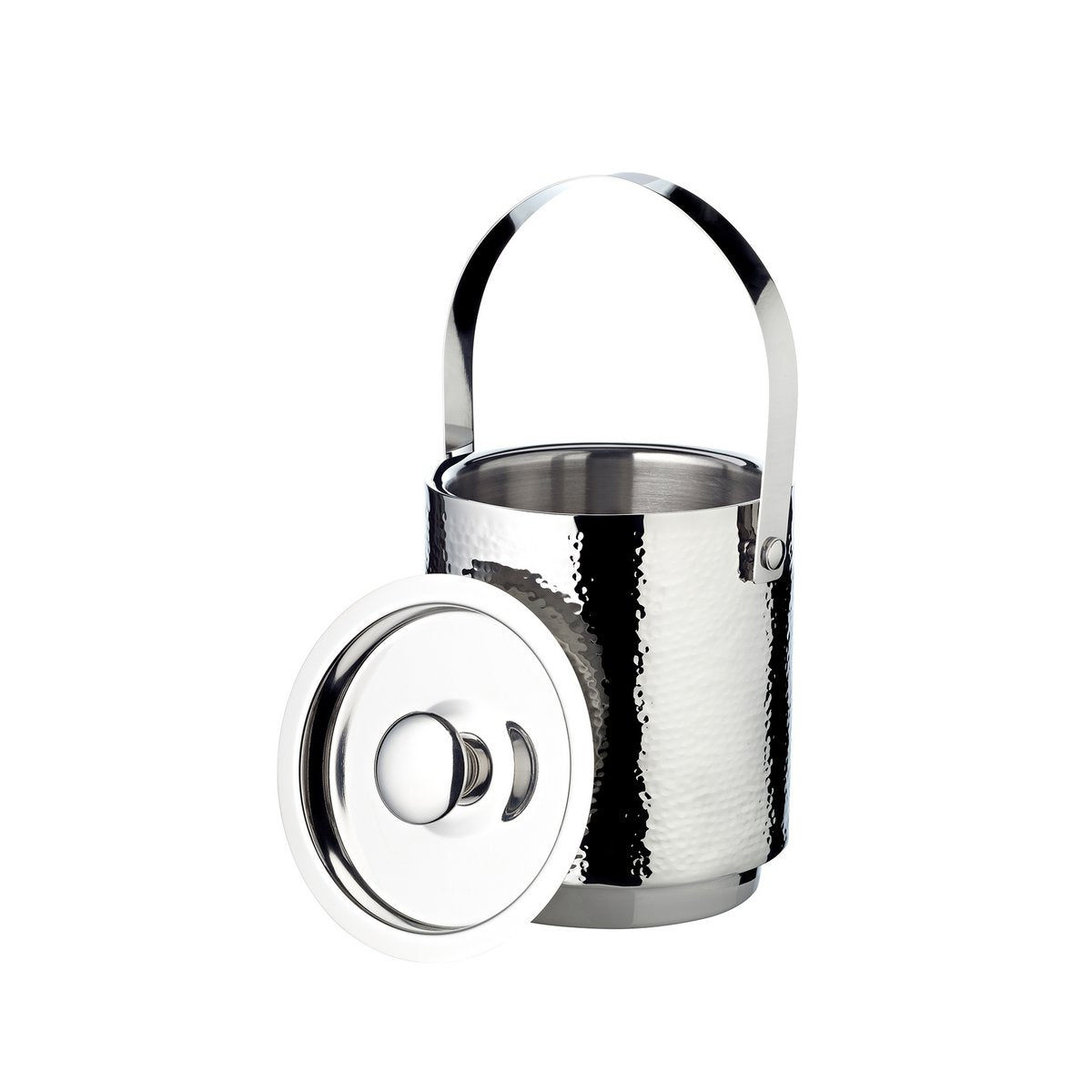 Stainless-steel ice bucket Seattle with lid, sieve & tongs – H 16 cm